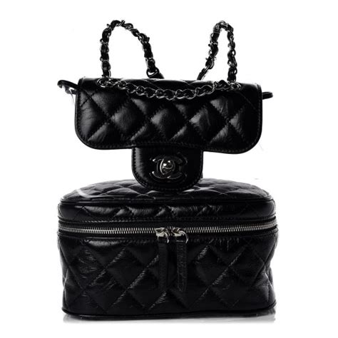 chanel black pvc backpack